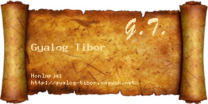 Gyalog Tibor névjegykártya